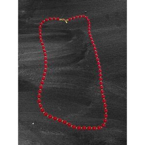 Vtg Monet red/gold long necklace